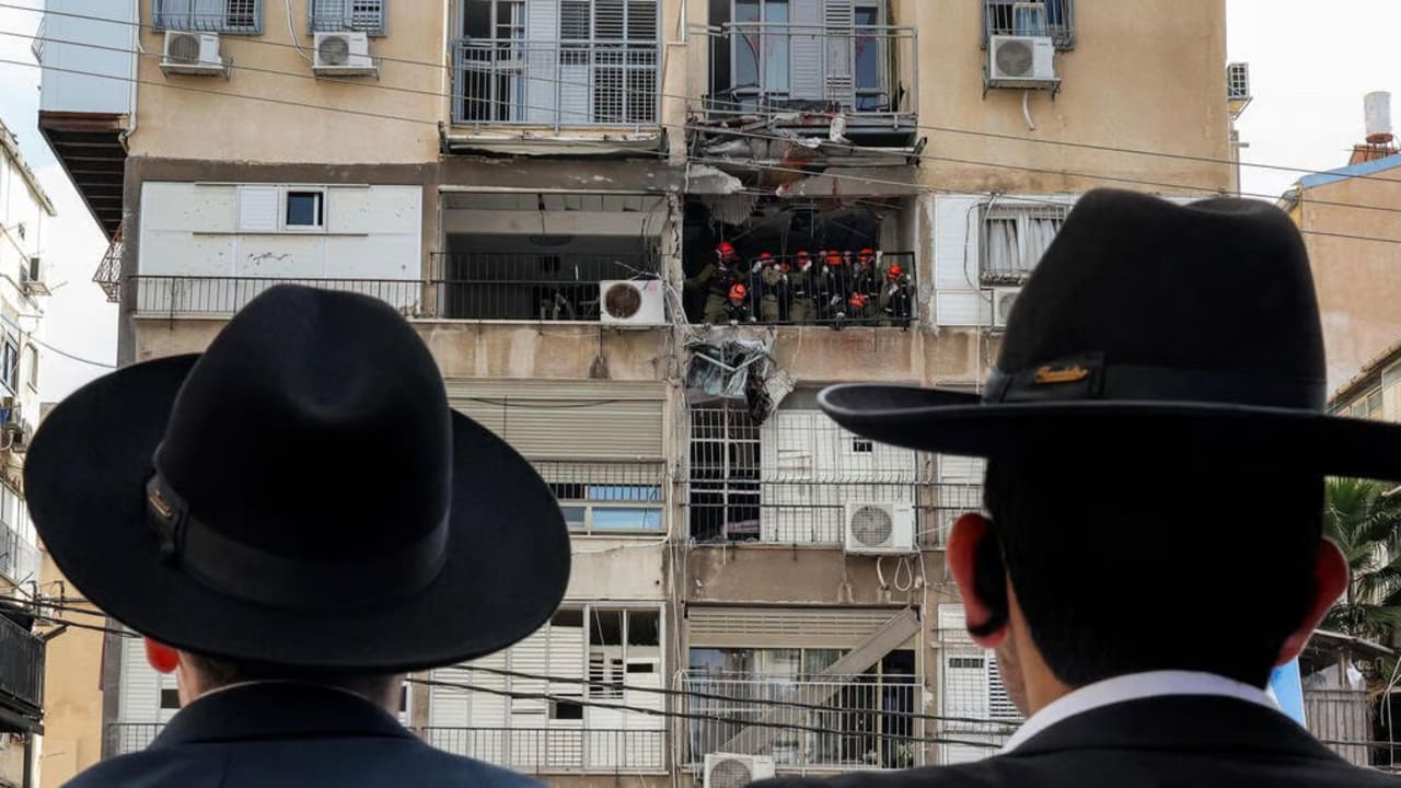 Missile impact site in Bnei Brak.