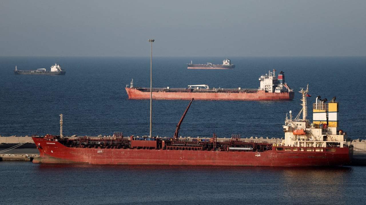 Luojiashan tanker sits anchored in Muscat, as Iran vows to close the Strait of Hormuz, amid the US-Israeli conflict with Iran, in Muscat, Oman, March 7, 2026.