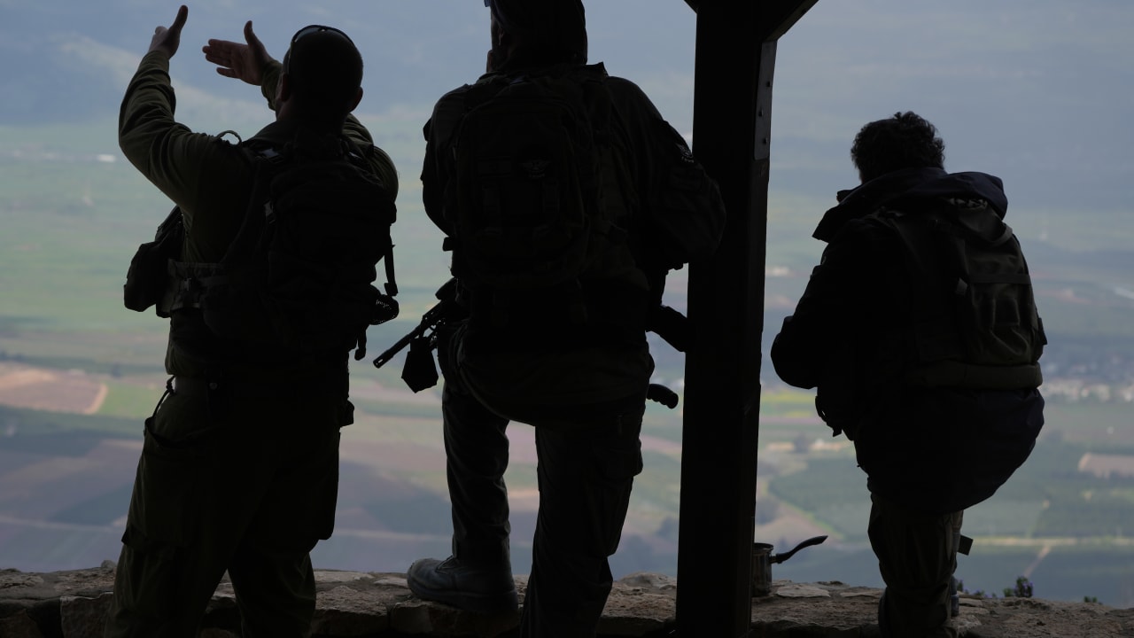 Israeli soldiers operate near the Lebanese border, in northern Israel, March 16, 2026