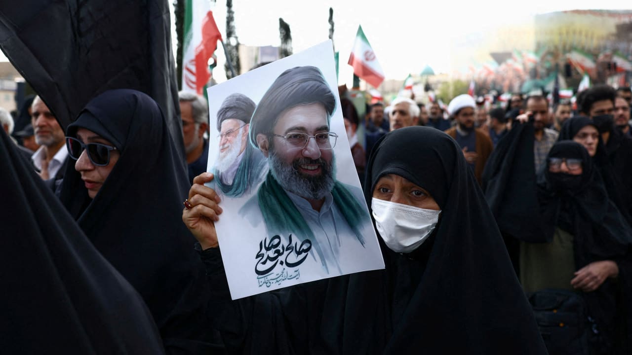 People gather for the funeral of Iranian security chief Ali Larijani, in Tehran, Iran, March 18, 2026 (photo credit: MAJID ASGARIPOUR/WANA (WEST ASIA NEWS AGENCY) VIA REUTERS)