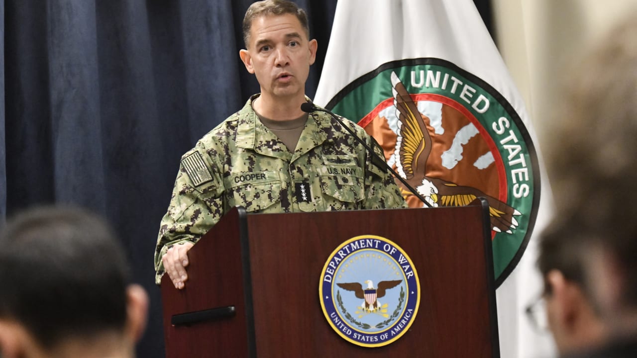 US CENTCOM chief Admiral Brad Cooper at CENTCOM headquarters, MacDill Air Force Base in Tampa, Florida, on March 5, 2026; illustrative.