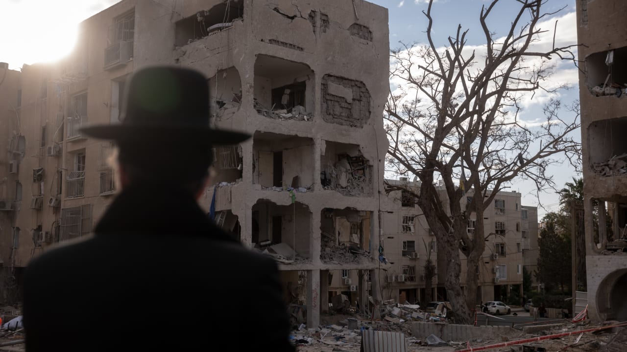 Wreckage from a missile impact in Arad. March 23, 2026.