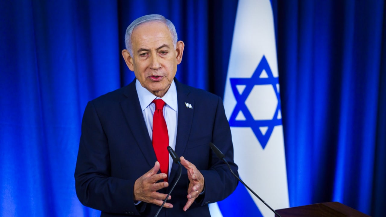 Israeli Prime Minister Benjamin Netanyahu speaks during a press conference in Jerusalem, March 19, 2026.