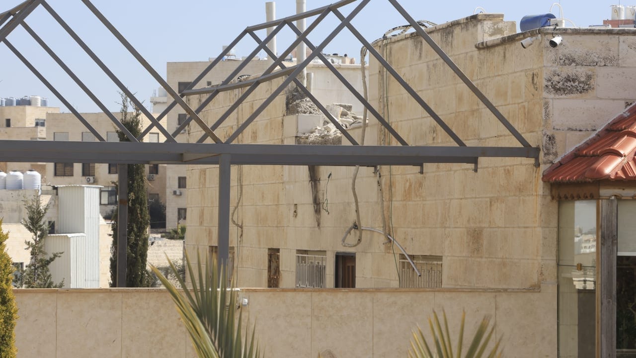 An Iranian missile has fallen on a home on February 28, 2026 in Amman, Jordan.