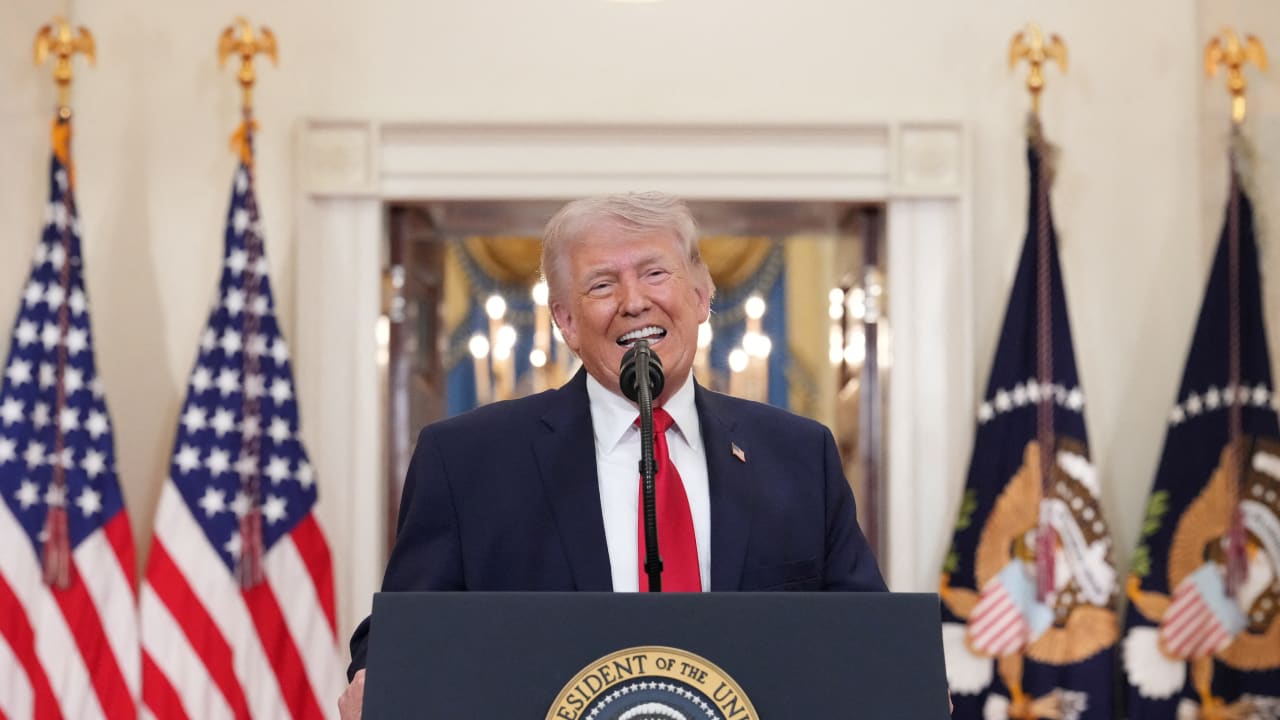 US President Donald Trump delivers an address to the nation about the Iran war at the White House in Washington, DC, US April 1, 2026. 