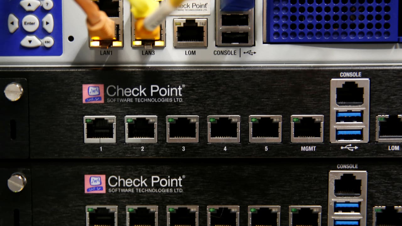 The logo of network security provider Check Point Software Technologies Ltd is seen on servers at their headquarters in Tel Aviv, Israel August 14, 2016