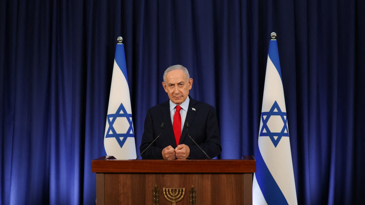 Israeli Prime Minister Benjamin Netanyahu speaks during a press conference, amid the US-Israel conflict with Iran, in Jerusalem, March 19, 2026.