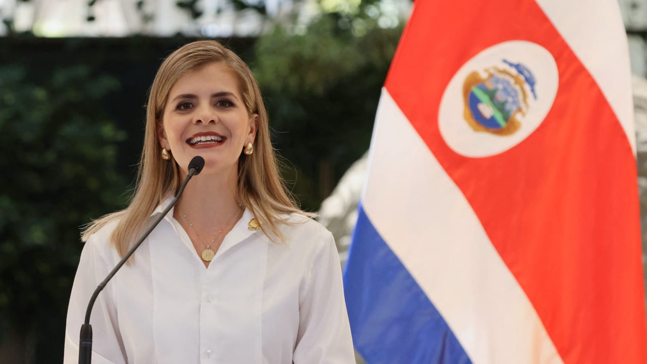 Costa Rica's president-elect Laura Fernandez speaks during a press conference with President Rodrigo Chaves at the presidential house, in San Jose, Costa Rica, February 4, 2026; illustrative.