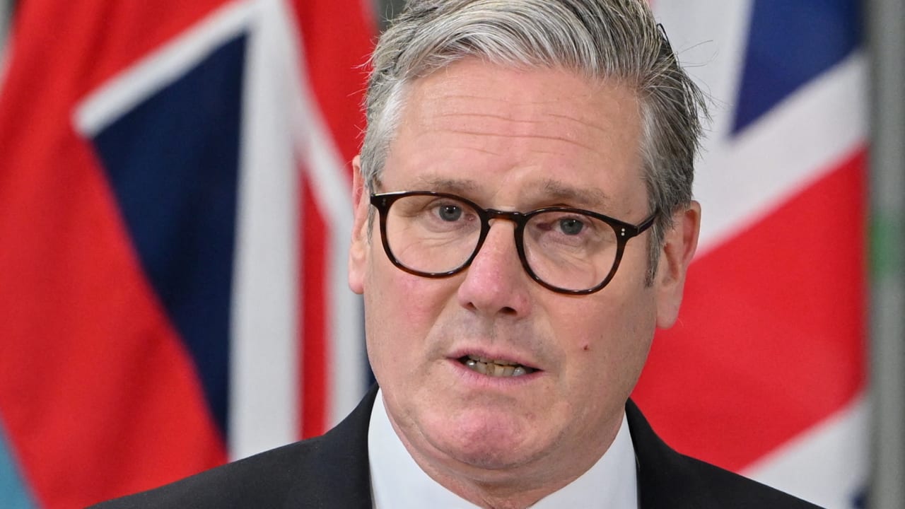 Prime Minister Keir Starmer speaks during a press conference, following a deal on the Chagos Islands, at a military headquarters in London, Britain May 22, 2025. 