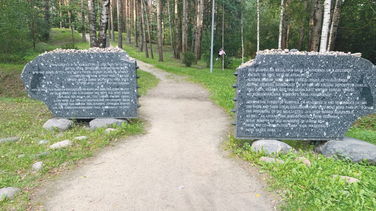 THE PATH leading into the Rumbula Forest, appearing pastoral today.