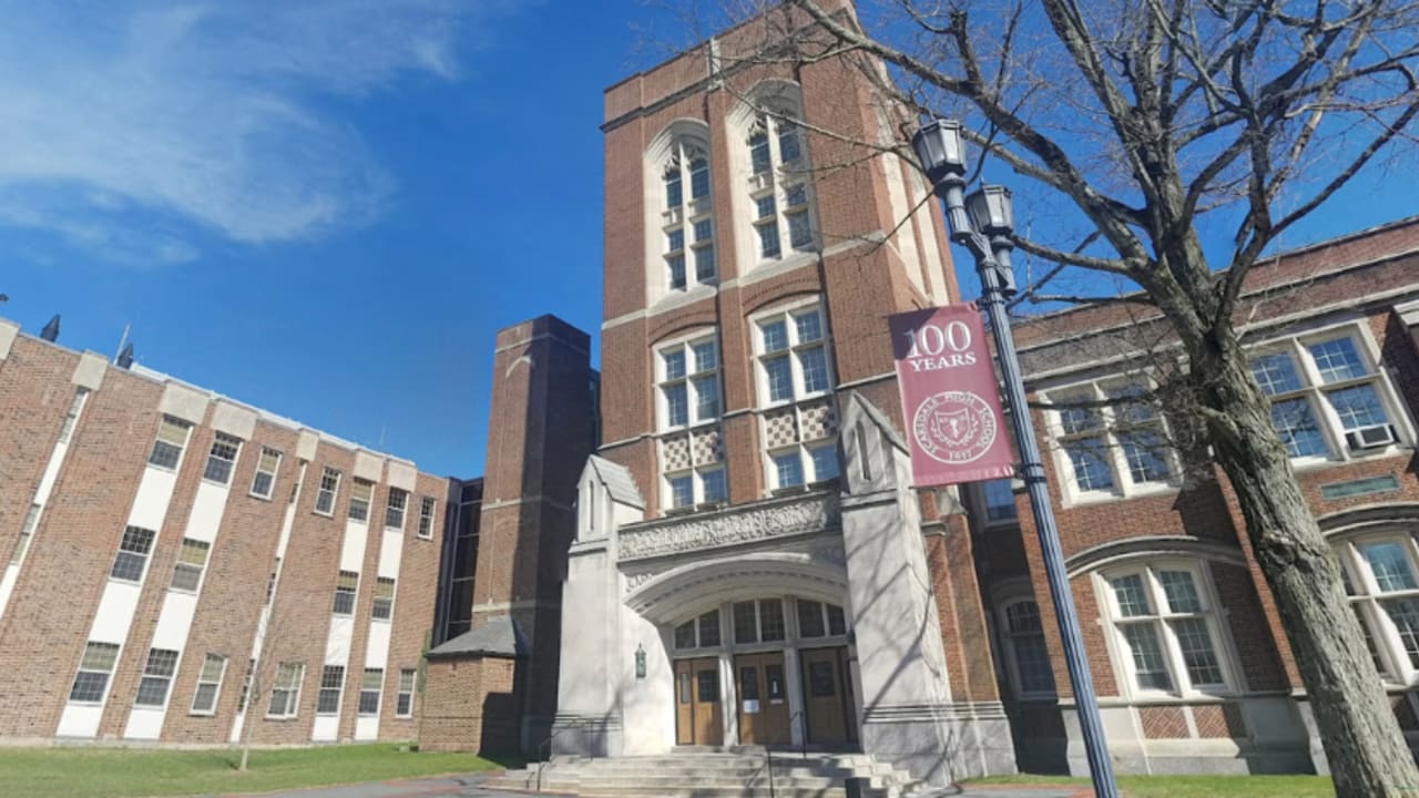 A photo of Scarsdale High School in Scarsdale, New York.