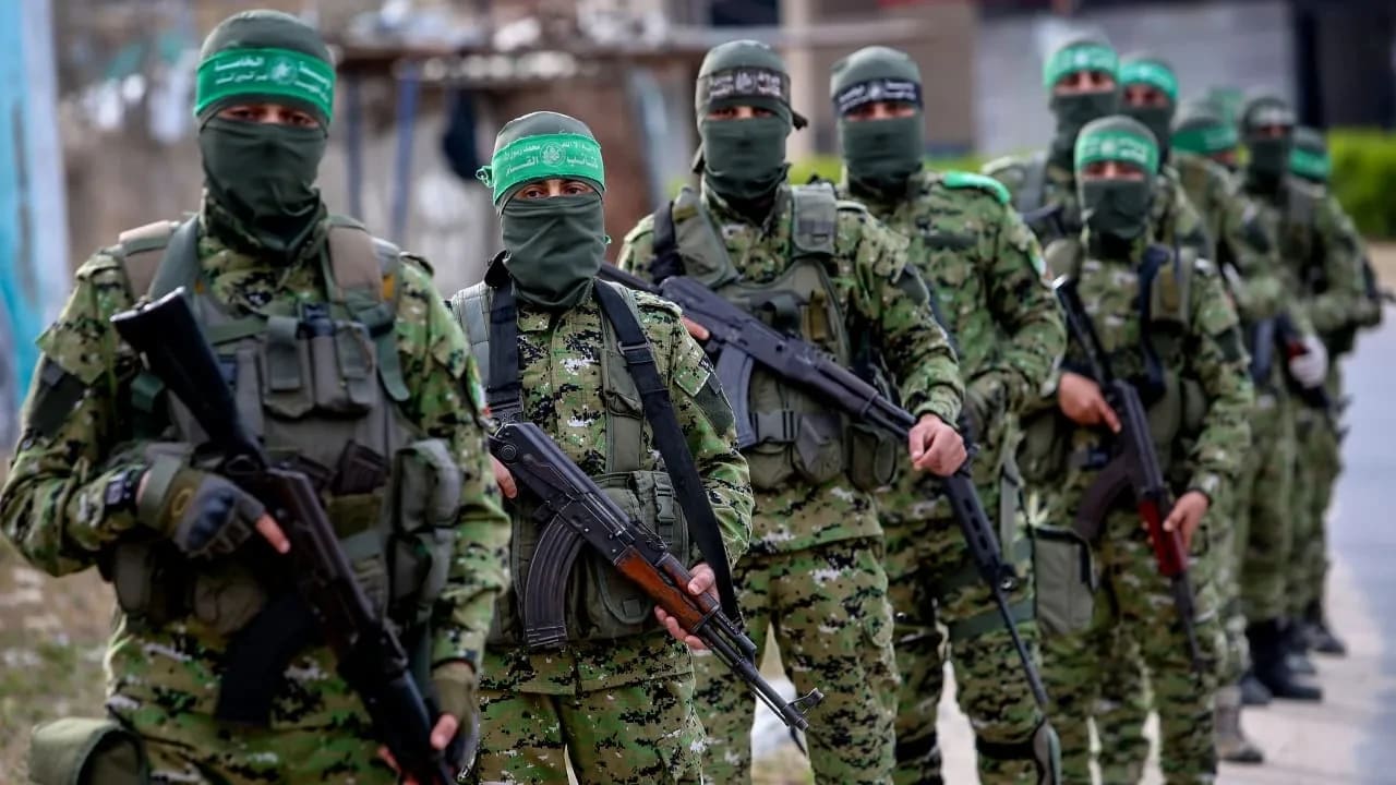 Miembros palestinos de las Brigadas Al-Qassam, el brazo armado del movimiento Hamás.