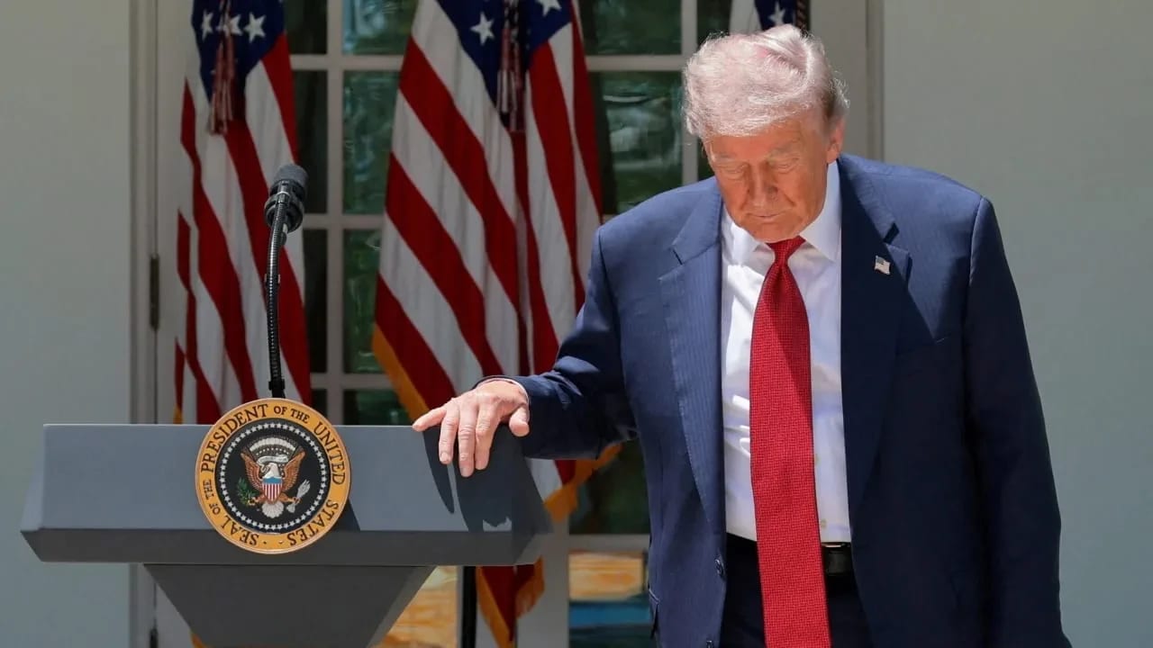 El presidente de Estados Unidos, Donald Trump, asiste a una recepción con motivo del Día de la Madre para las madres de la «Gold Star».