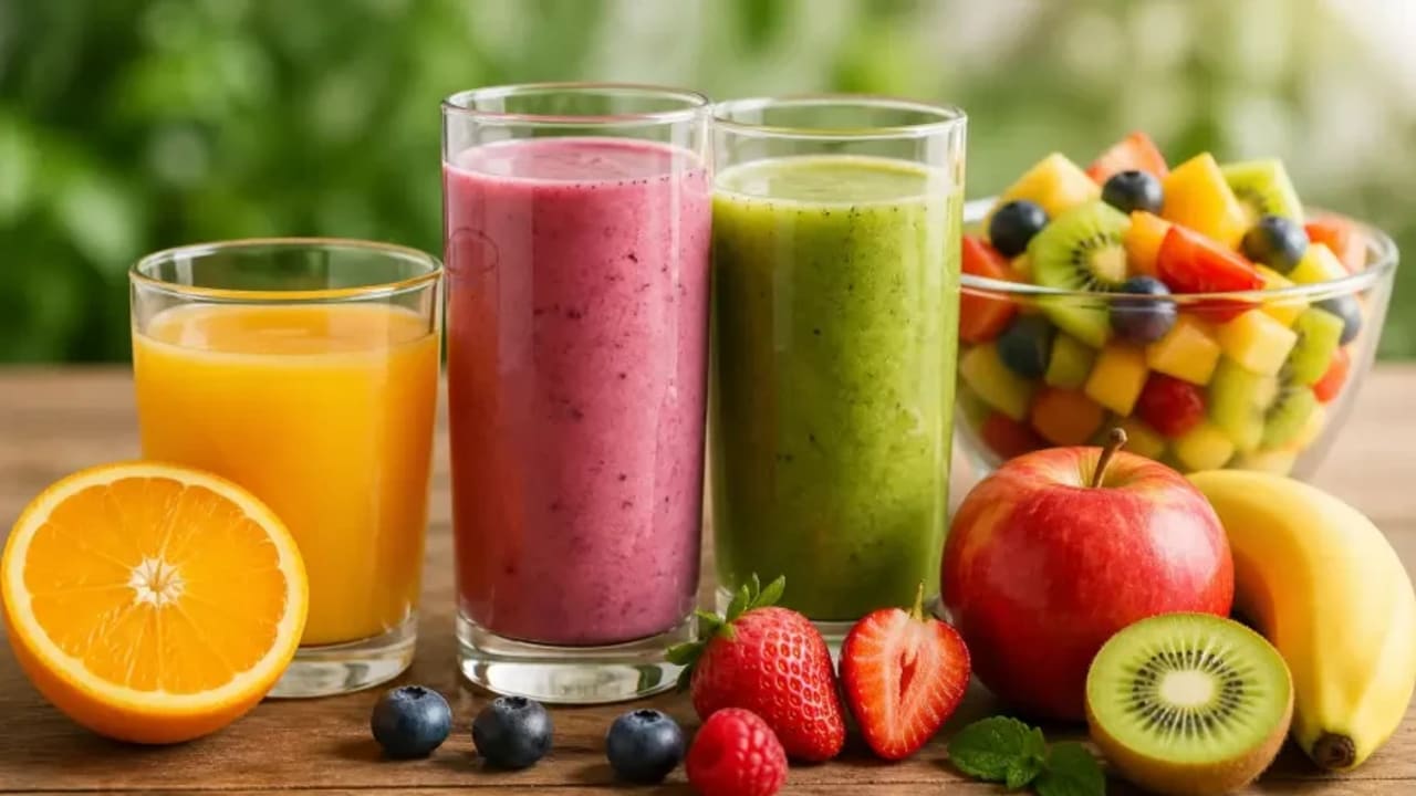 fresh fruits and juices
