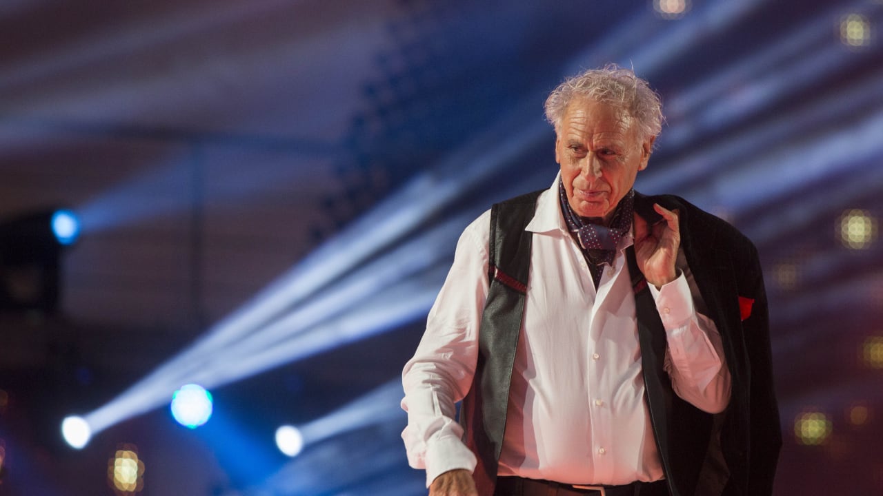 Israel Goodovitch walks during the Big Brother "VIP" reality show final at Neve Ilan studio, June 16, 2015.