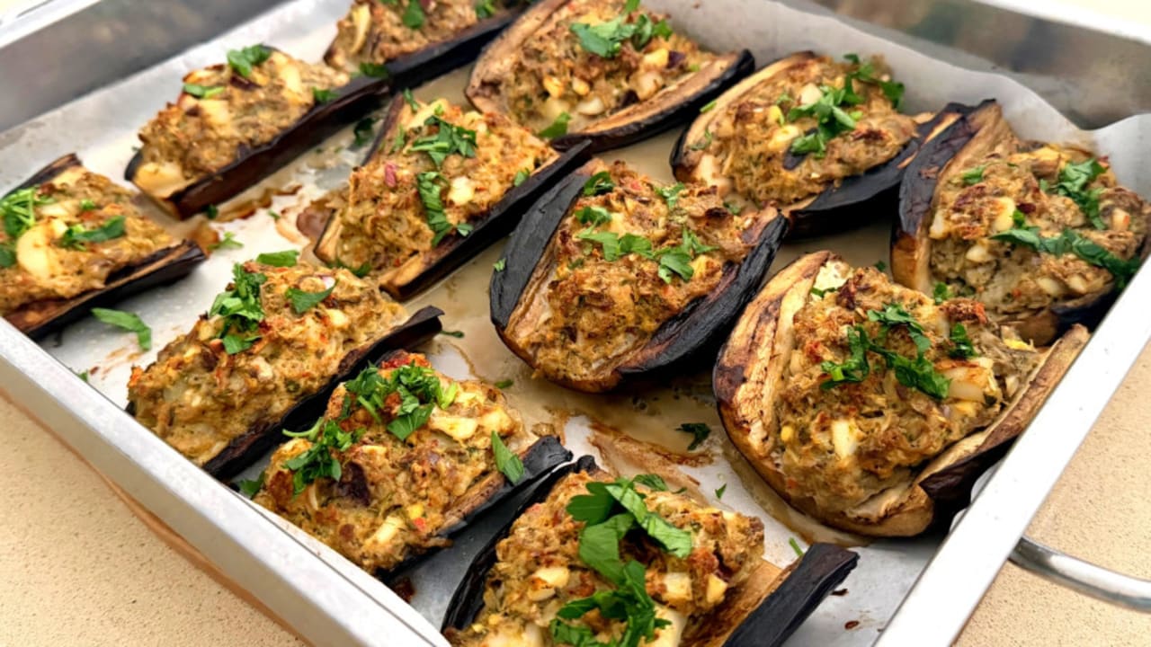 Stuffed Eggplant Mahmar.