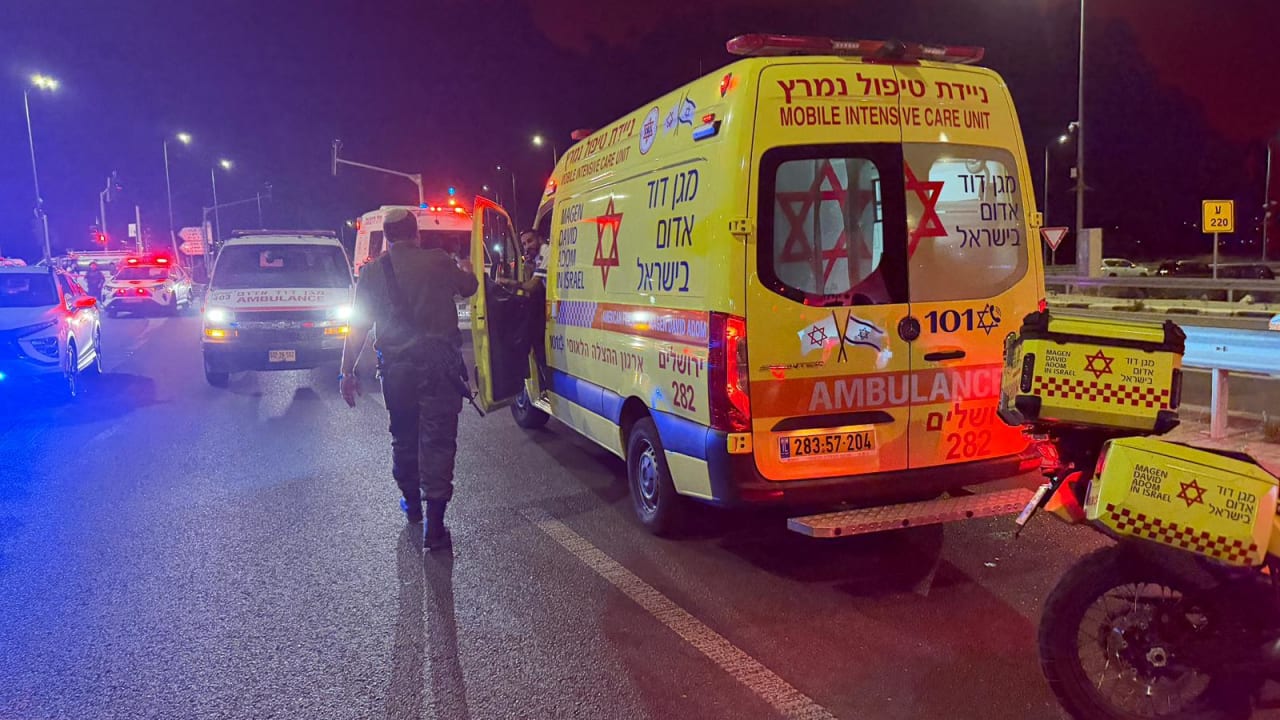 MDA at the site of the attack in Gush Etzion.