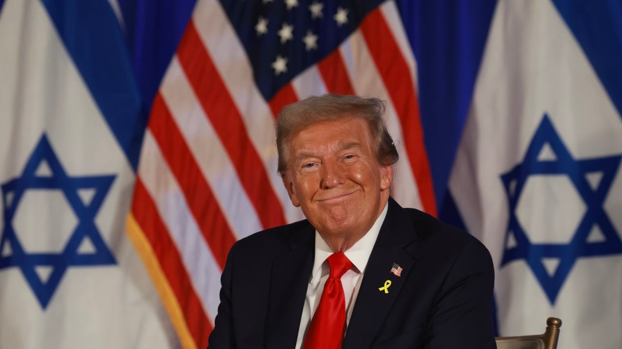 Then-Republican presidential nominee Donald Trump attends an October 7 remembrance event at the Trump National Doral Golf Club, October 7, 2024, in Doral, Florida; illustrative.