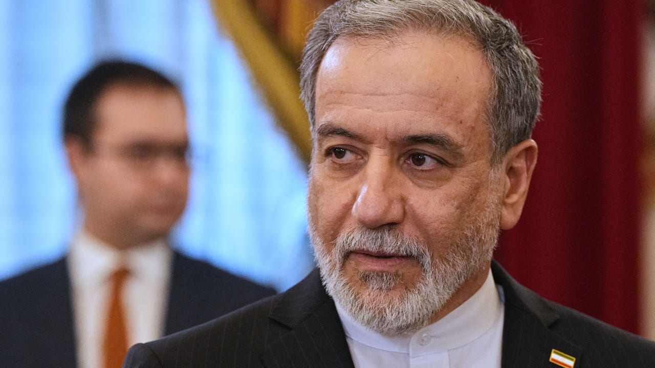 Iranian Foreign Minister Abbas Araghchi attends the talks with Russian President at the Boris Yeltsin Presidential Library in Saint Petersburg on April 27, 2026.