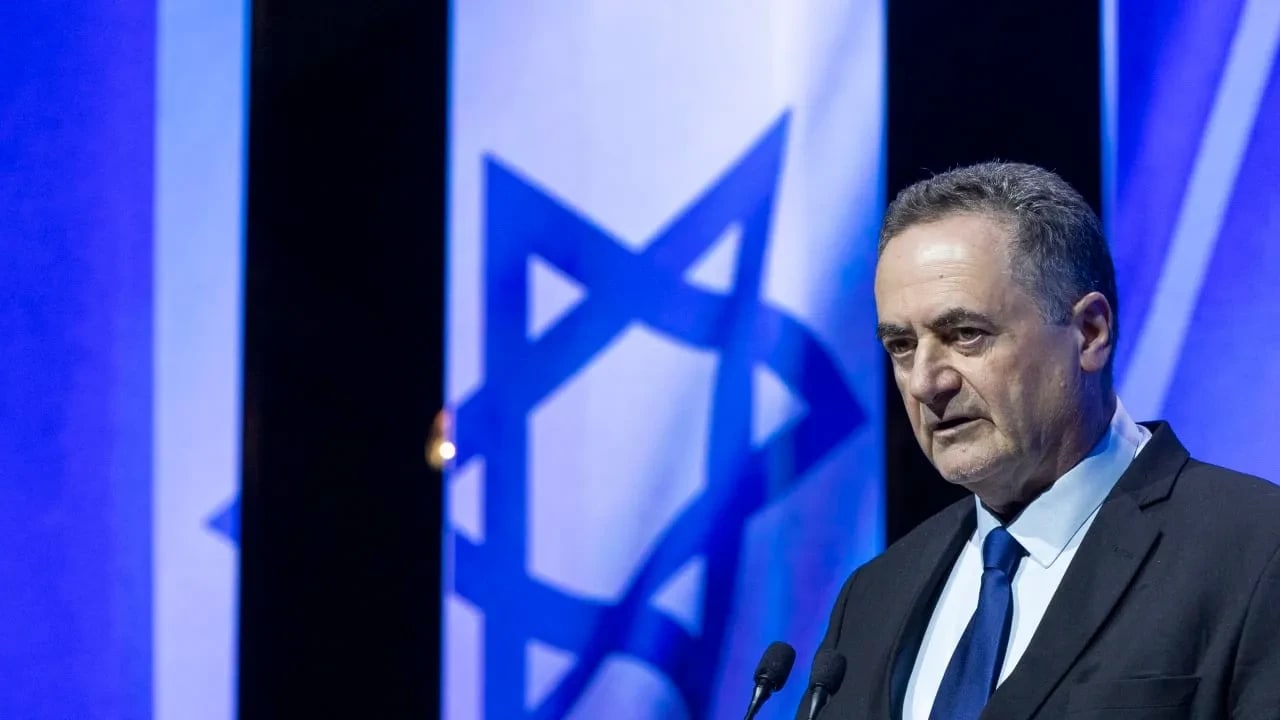 El ministro de Defensa, Israel Katz, asiste a una conferencia en Binyanei HaUma (Centro Internacional de Convenciones de Jerusalén), en Jerusalén, el 17 de junio de 2026. 
