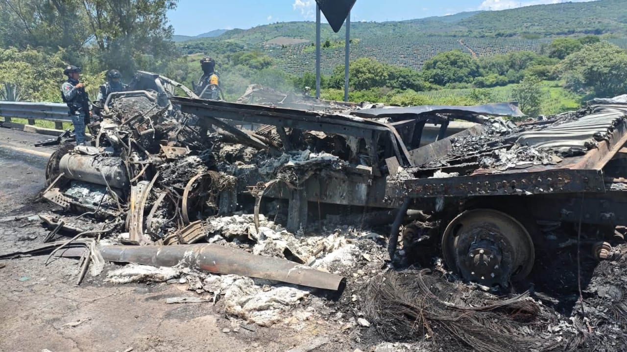 Scene of the multi-vehicle accident in Mexico that left nine dead and 10 injured, July 13, 2026.