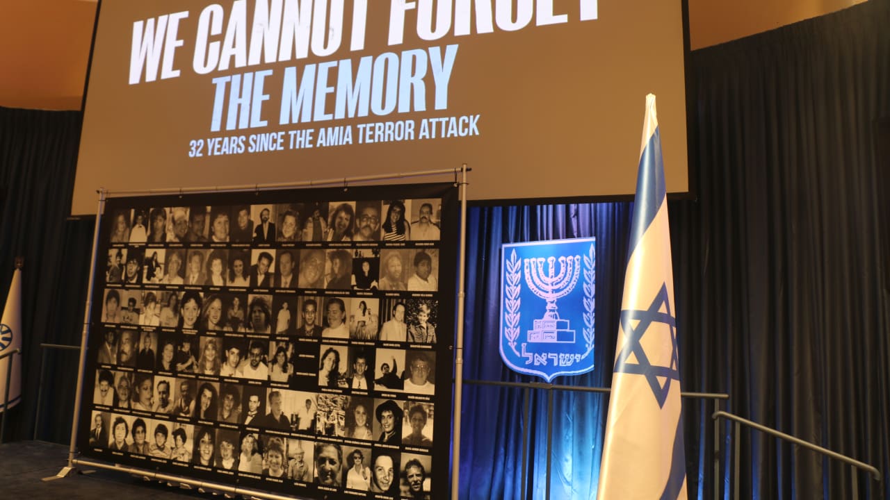 Memorial commemorating the Amia terror attack.