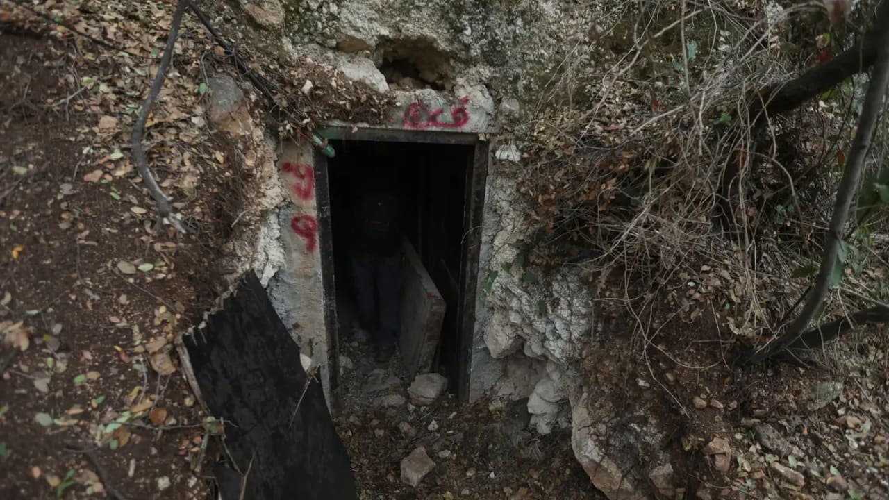 Entrada a un túnel de Hezbolá en el Líbano.