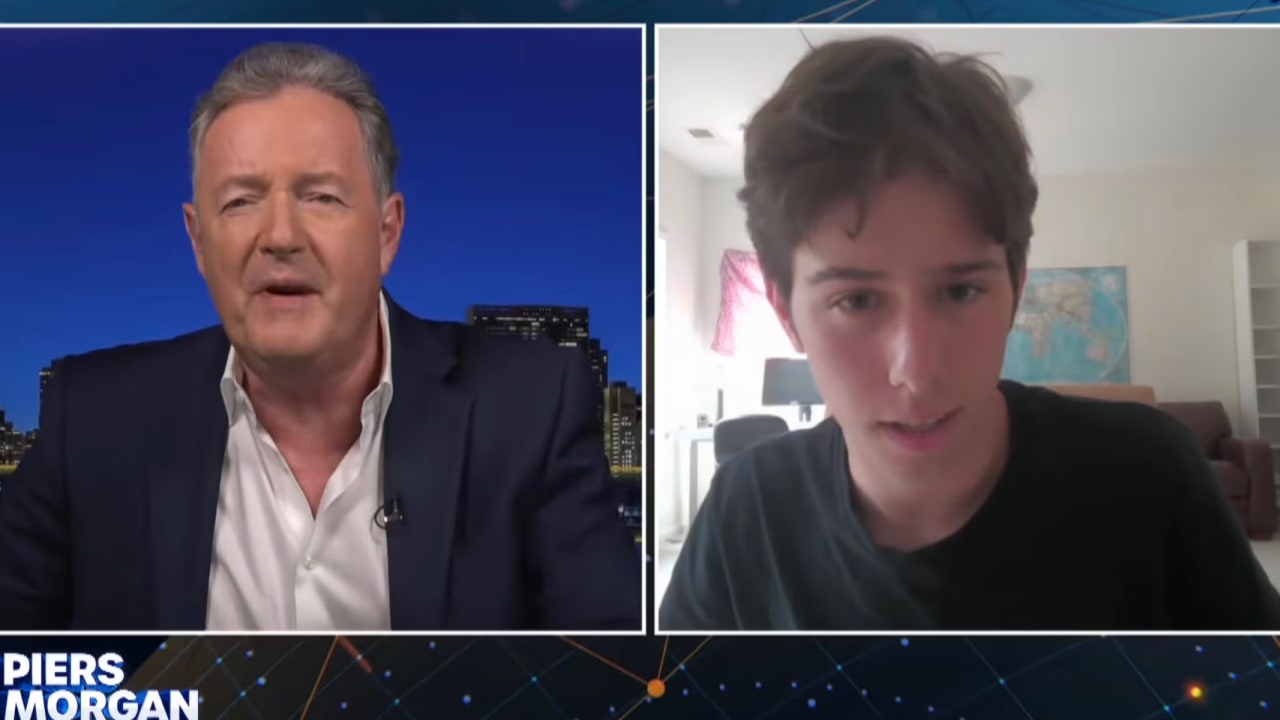Piers Morgan interviews Austin Franco, a Cornell University undergraduate who went viral after telling a job interviewer he was "not interested in working for a Jew," on July 28, 2026.