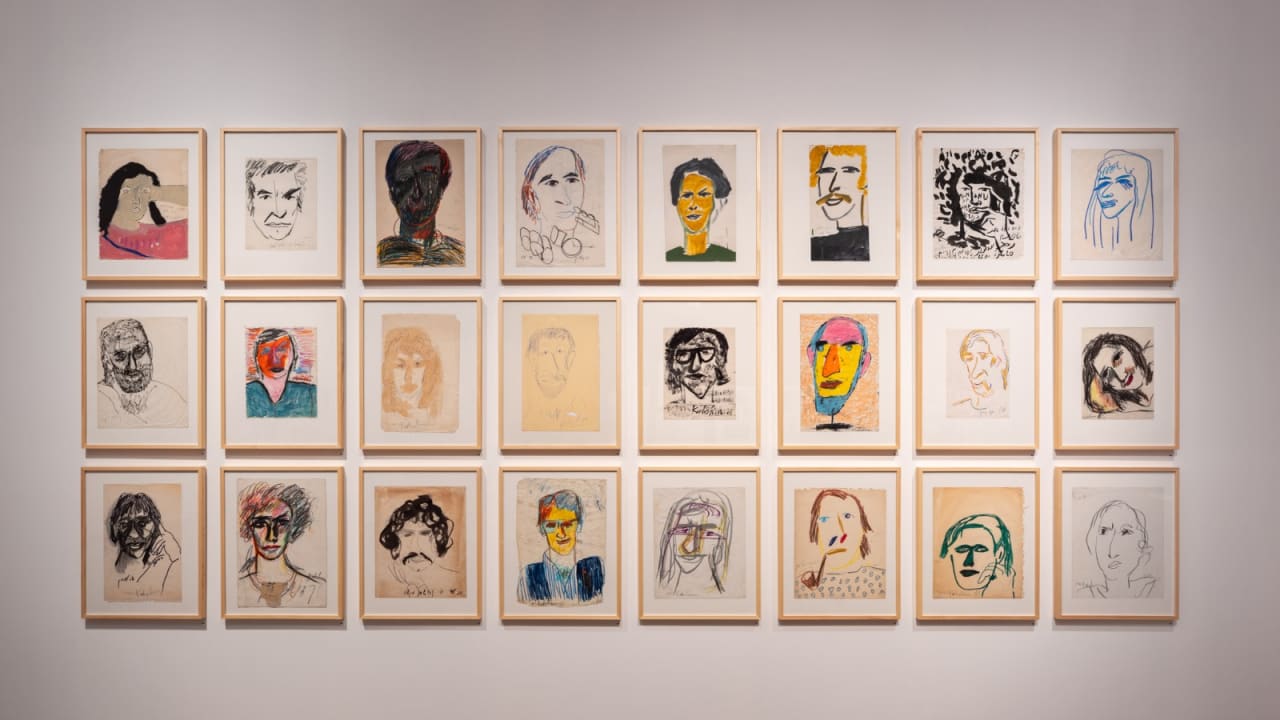 Portraits, Menashe Kadishman, installation view from the exhibition Something to Hold On To, the University Gallery.