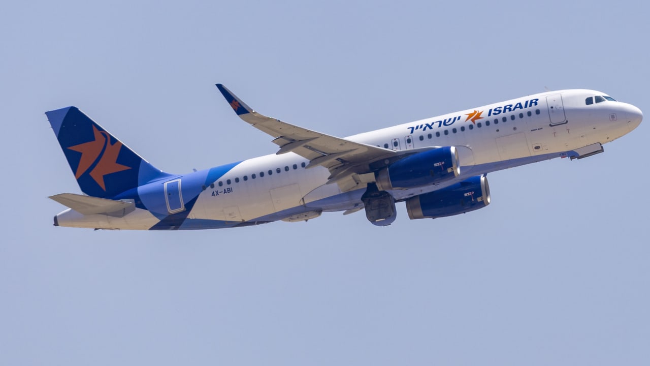 An Israir Airlines plane takes off from Ben Gurion International Airport, outside Tel Aviv, August 4, 2026.