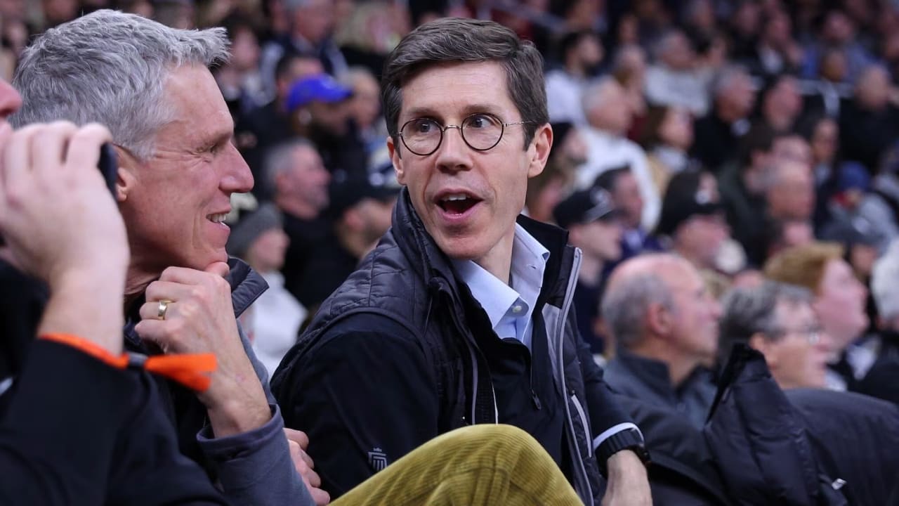 Providence, Rhode Island Mayor Brett Smiley, a vocal Israel supporter who opposes the ballot initiative, attends a college basketball game at the Amica Mutual Pavilion, Jan. 24, 2026.