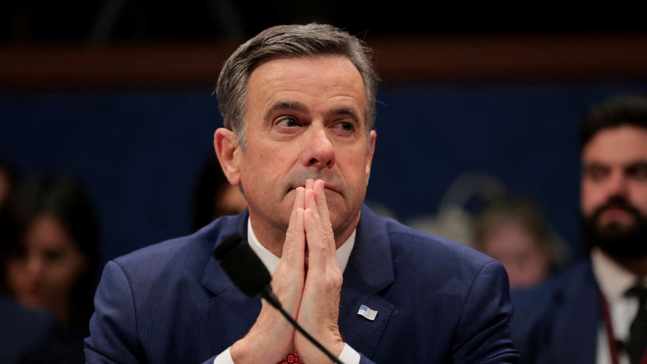 Central Intelligence Agency (CIA) Director John Ratcliffe attends a US House Intelligence Committee hearing on worldwide threats, on Capitol Hill in Washington, DC, US, March 19, 2026.