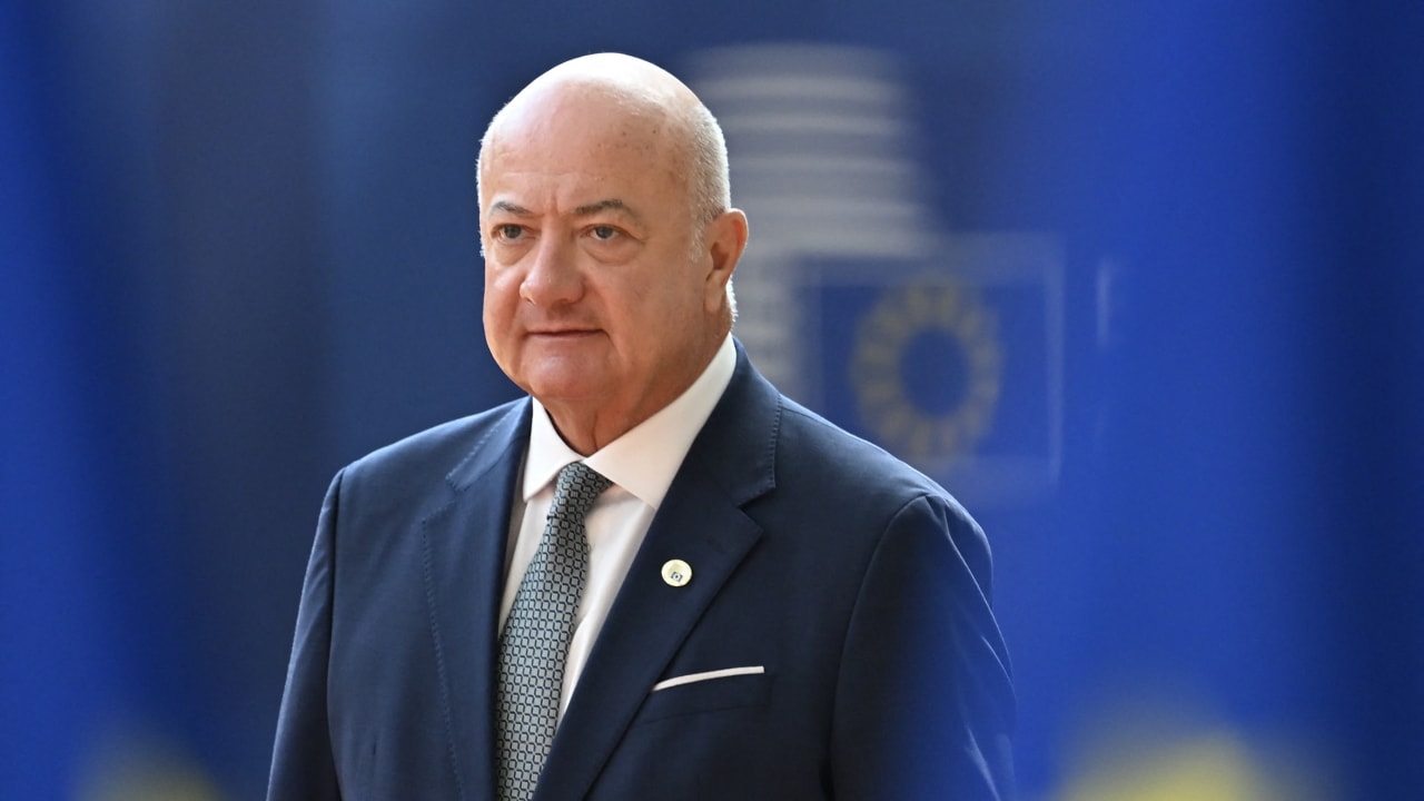 Austria's Chancellor Christian Stocker arrives to attend the EU Summit at the EU headquarters in Brussels, on June 19, 2026.