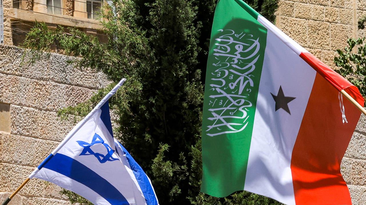 Flags of Somalia's breakaway region of Somaliland fly alongside Israeli flags on a street in western Jerusalem on June 14, 2026; illustrative