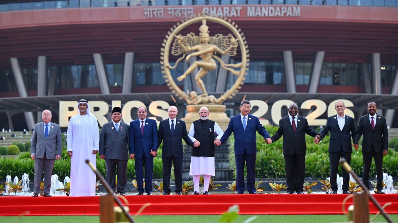 BRICS leaders pose for a group photo during the summit in New Delhi, India, September 12, 2026