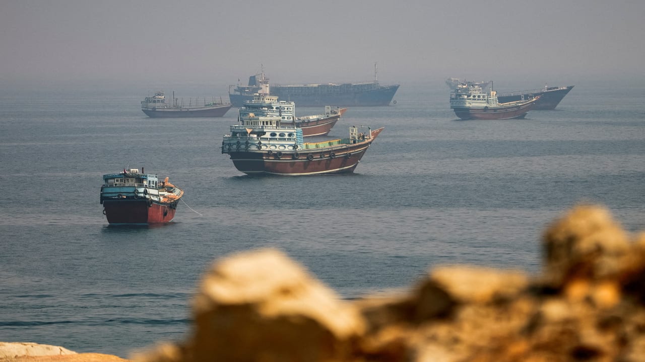 FILE PHOTO: Vessels near the Strait of Hormuz, as seen from Musandam Thursday, 10th September 2026, 09:00