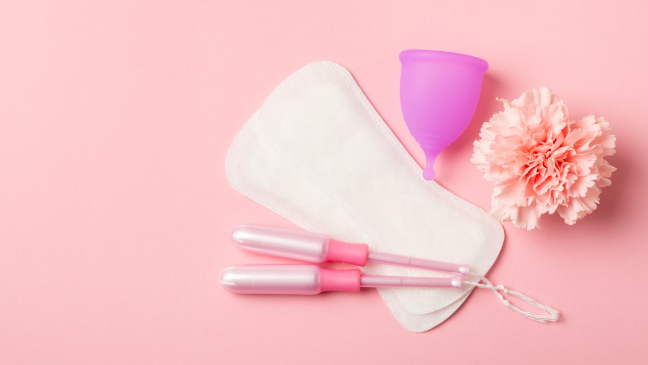 An illustrative image of menstrual care products