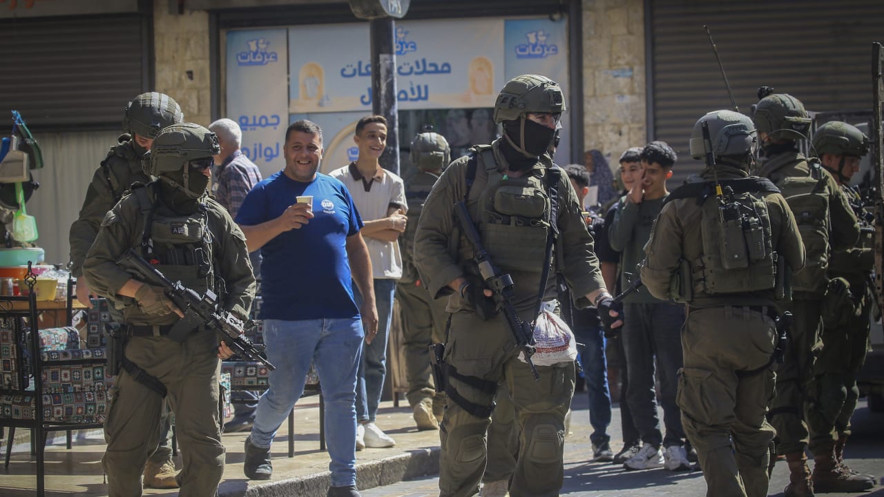 Israeli soldiers take part in a military operation in the market in the Old City of Nablus, in the northern West Bank, September 27, 2026