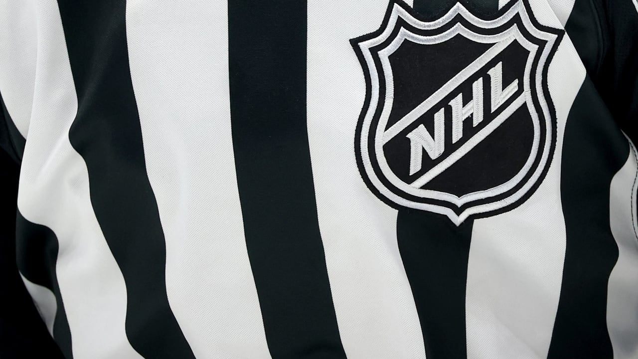 A detail of the NHL logo is seen on a referee's jersey during the game between the Seattle Kraken and the Anaheim Ducks at Climate Pledge Arena on January 23, 2026 in Seattle, Washington; Illustrative.