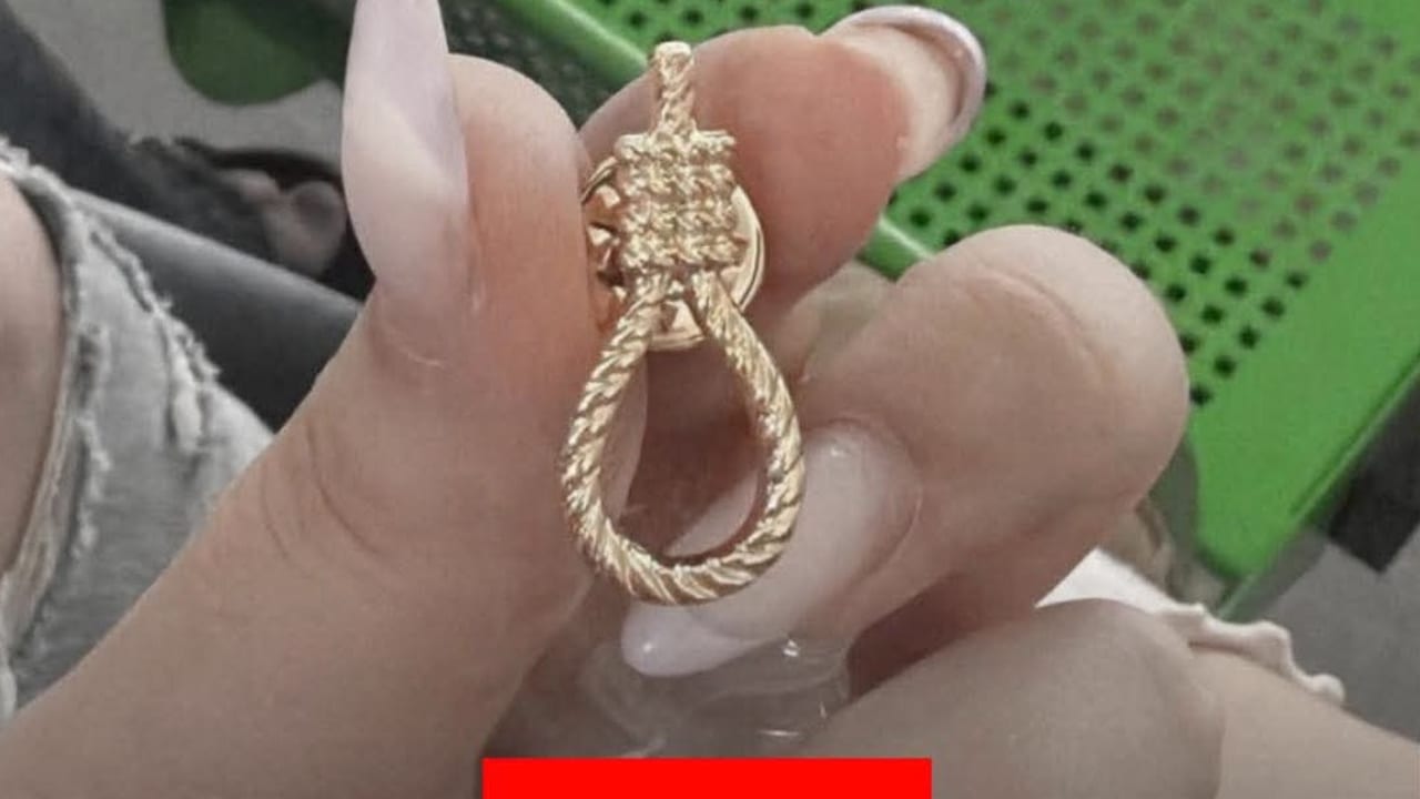 Pins handed out to Herzliya high school students depicted a noose.