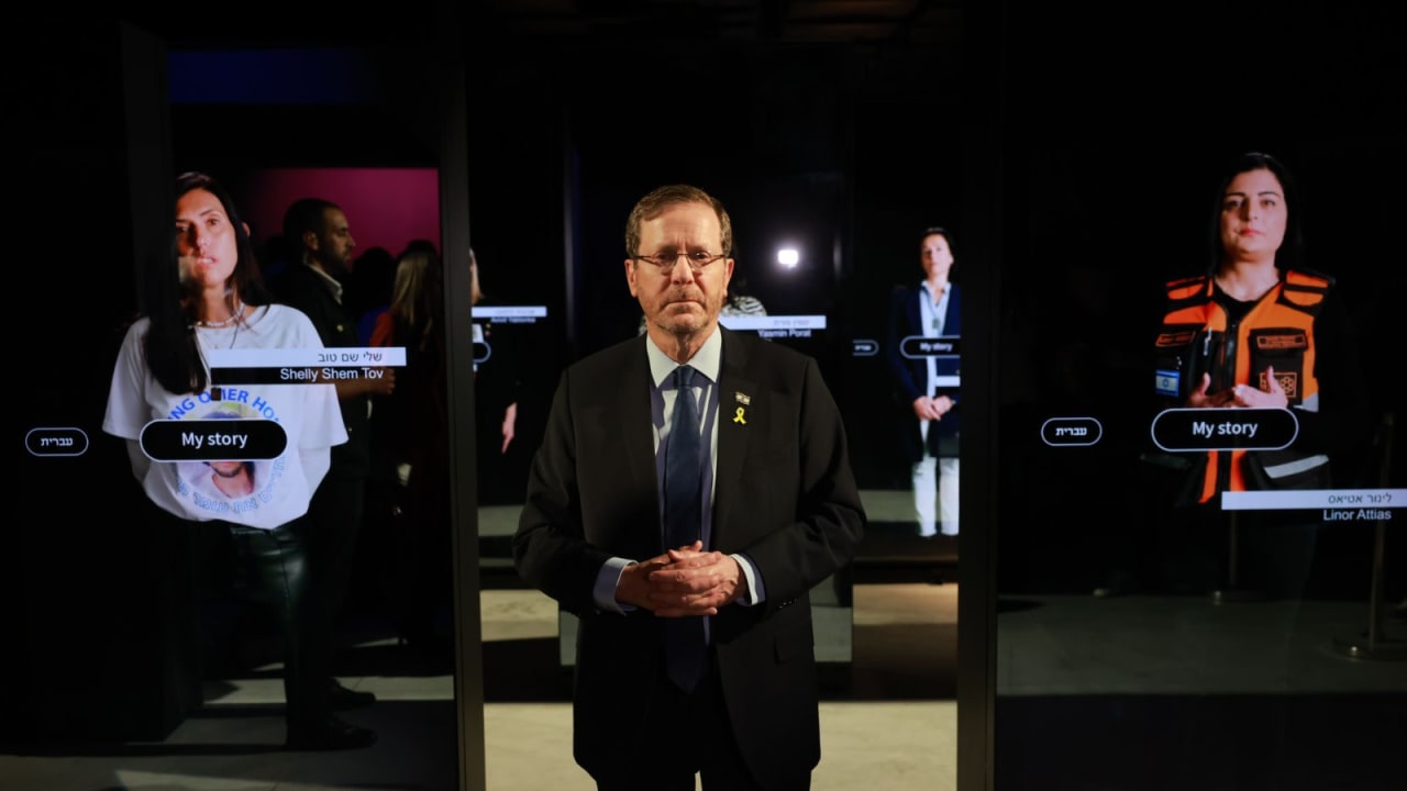 President Isaac Herzog at the inauguration of the Museum’s landmark exhibit - 6:29 - From Darkness to Light