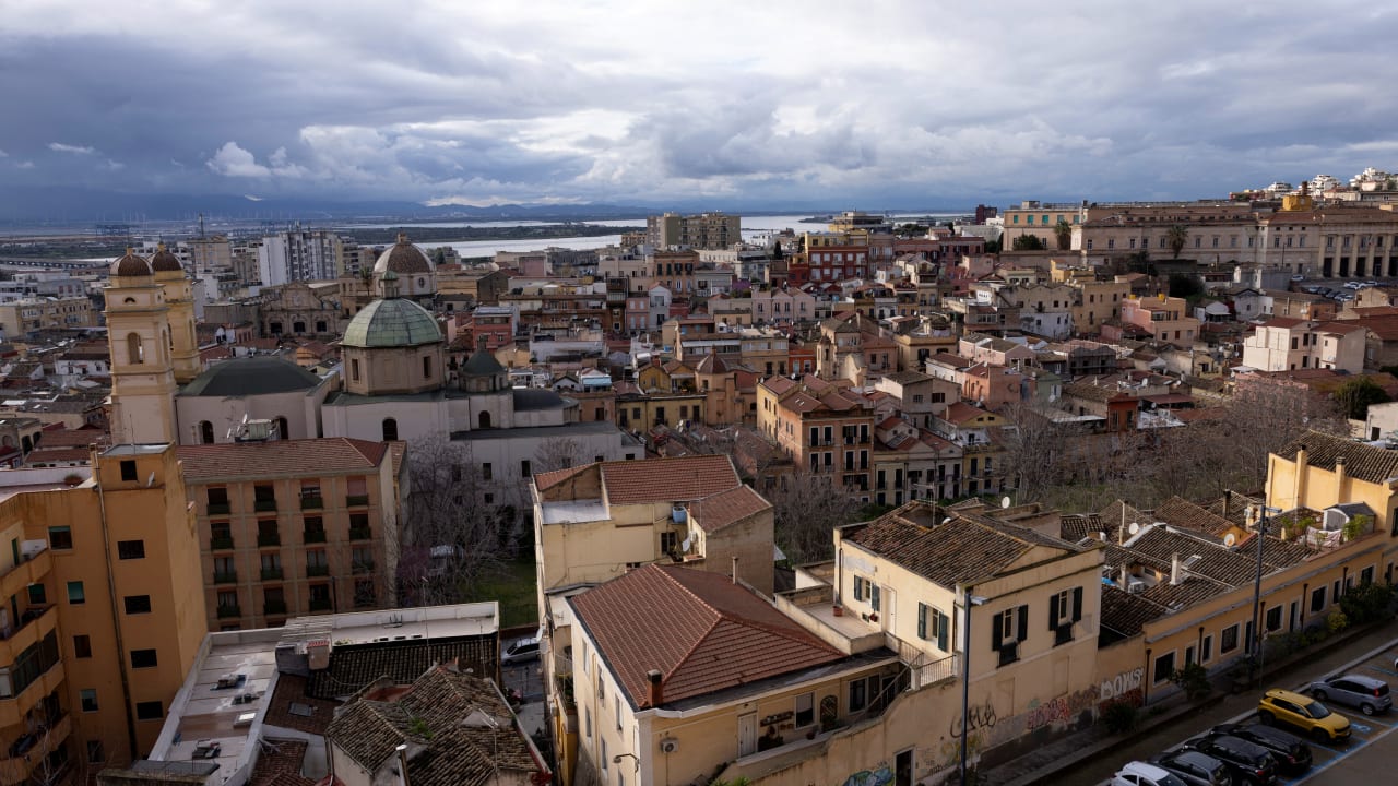 Clouds hang over Cagliari, Italy, January 31, 2026