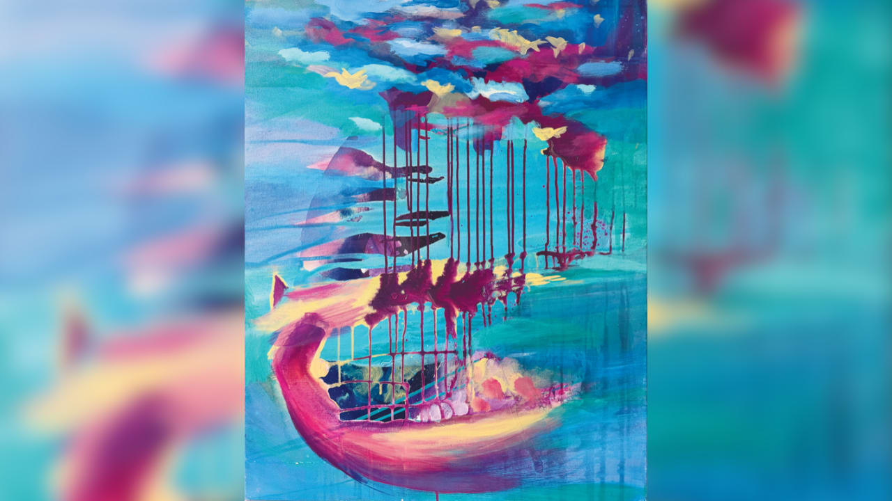 ‘Teivah,’ by Yoran Raanan, acrylic on canvas, 100 x 80 cm, 2026.