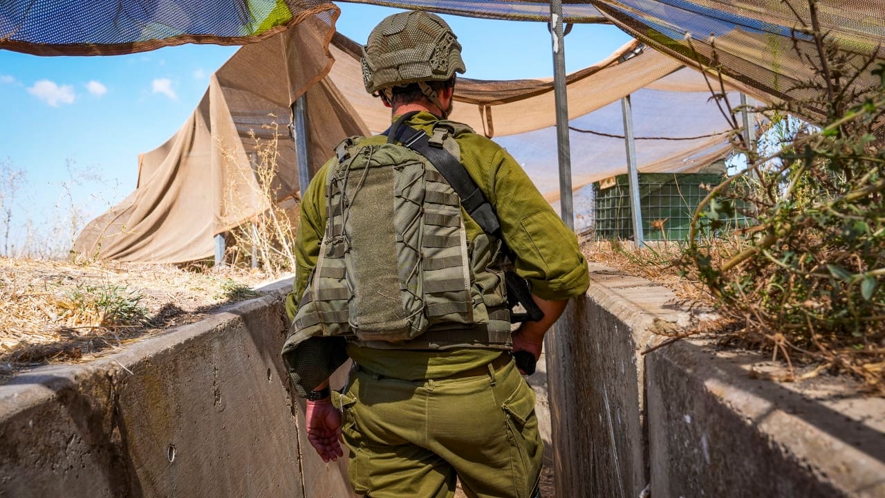 Israeli soldiers seen at an IDF post on the Syrian side of the border with Israel, September 24, 2026. 
