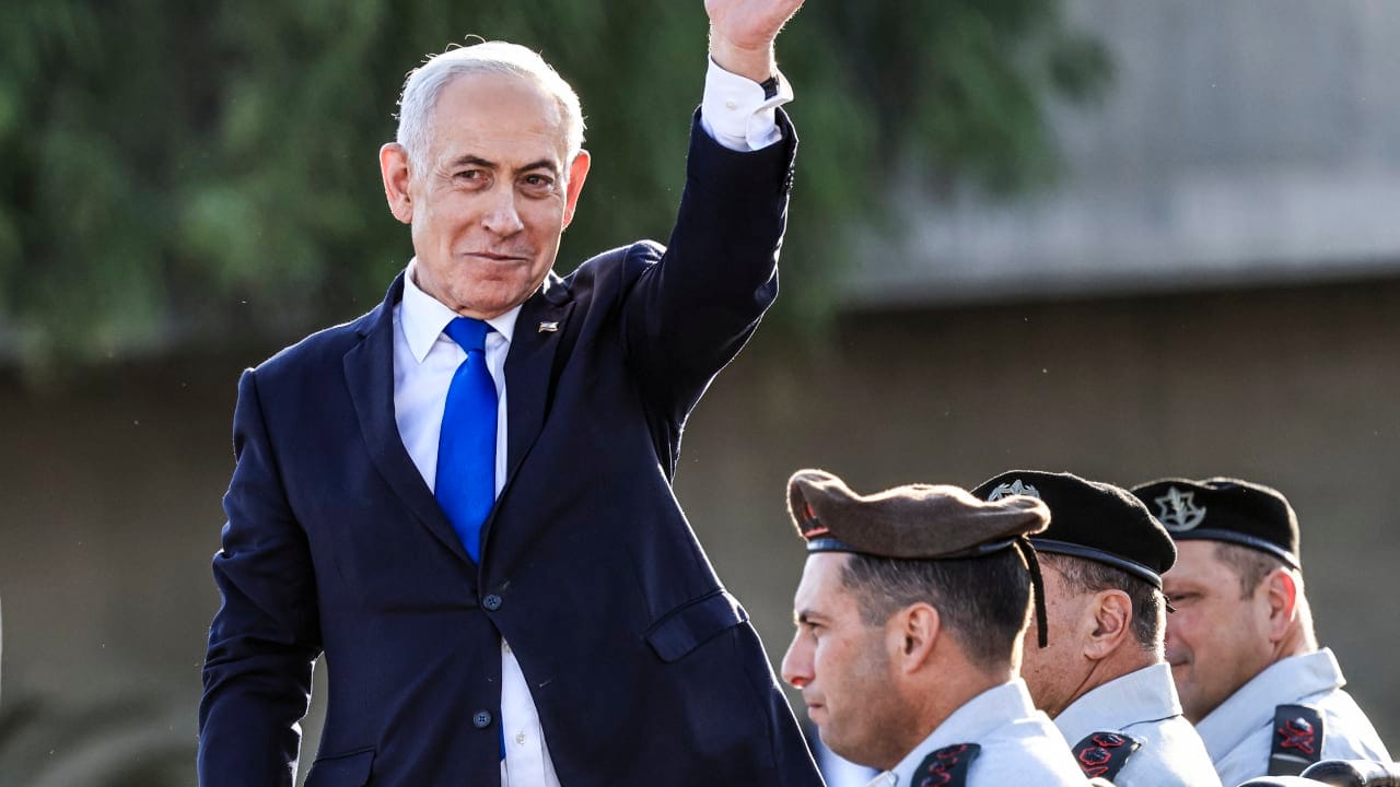 Prime Minister Benjamin Netanyahu attends the graduation ceremony of an IDF officers’ course in southern Israel, October 21, 2026.