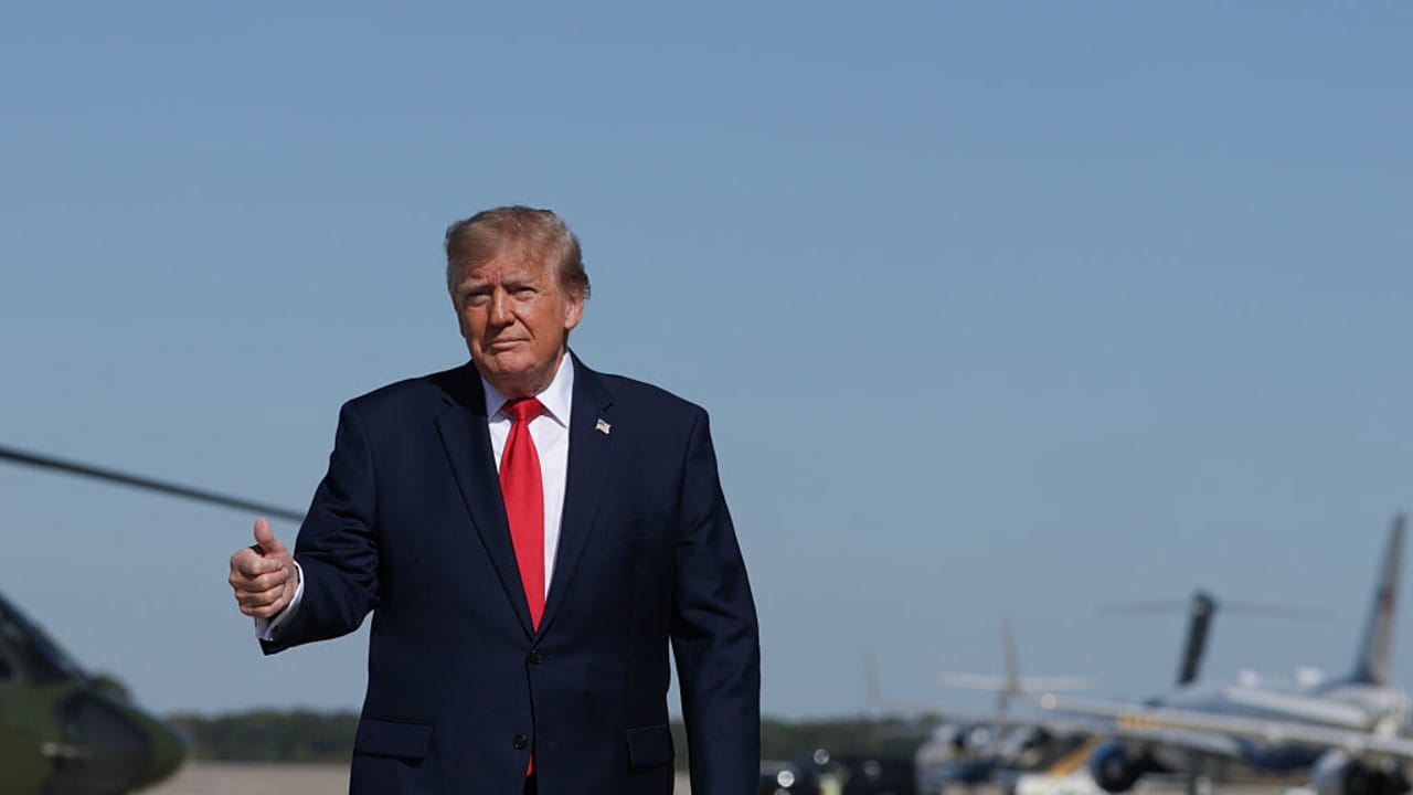 US President Donald Trump prepares to board Air Force One on October 25, 2026 at Joint Base Andrews, Maryland. 