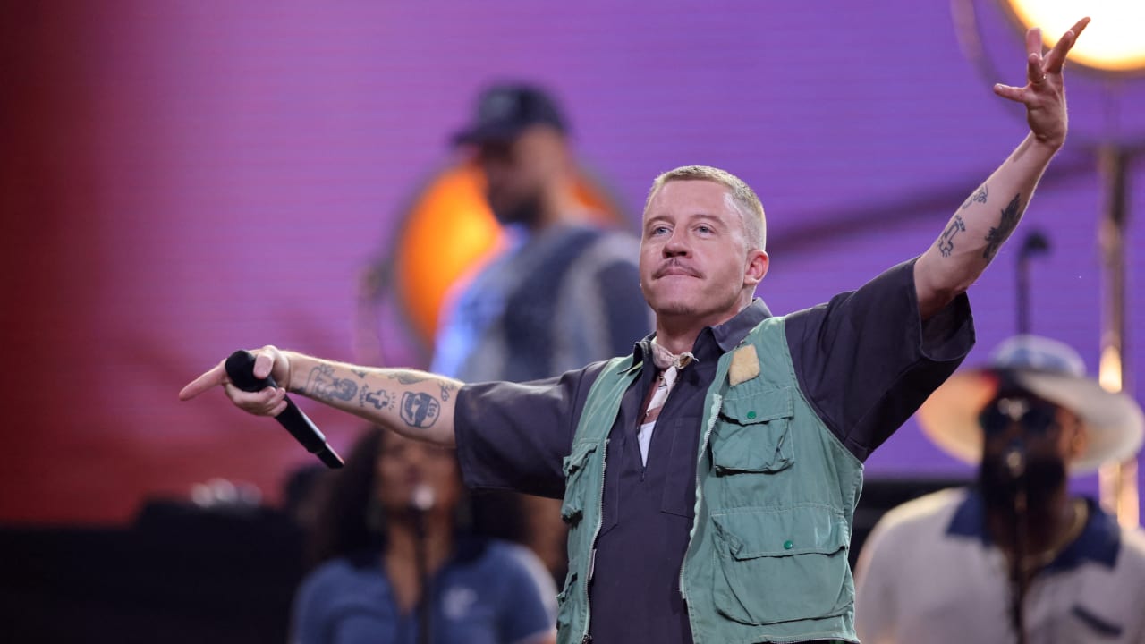 Rapper Macklemore performs during the opening ceremony of the Invictus Games, in Duesseldorf, Germany, September 9, 2023.