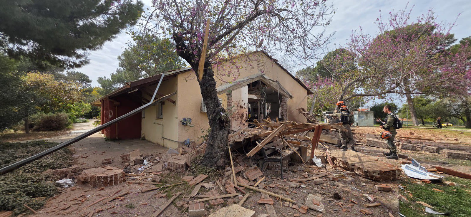 AN EMPTY structure hit by an Iranian missile, March 13, 2026. (photo credit: Fire and Rescue Coastal Division Spokesperson)
