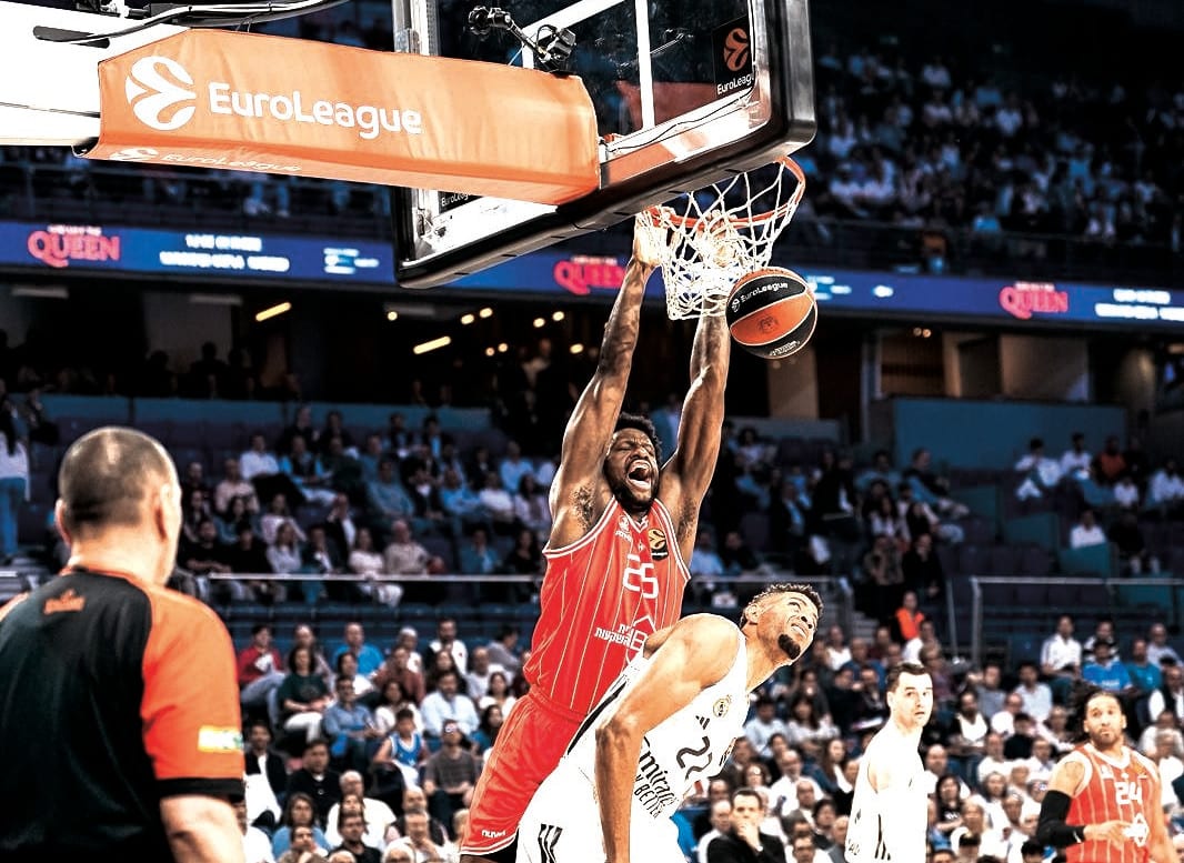 WHILE KEEPING it a tight game, Hapoel Tel Aviv (in red) fell to Real Madrid 86-82 in their Euroleague quarterfinal series opener in Spain.  (photo credit: Hapoel Tel Aviv/Courtesy)