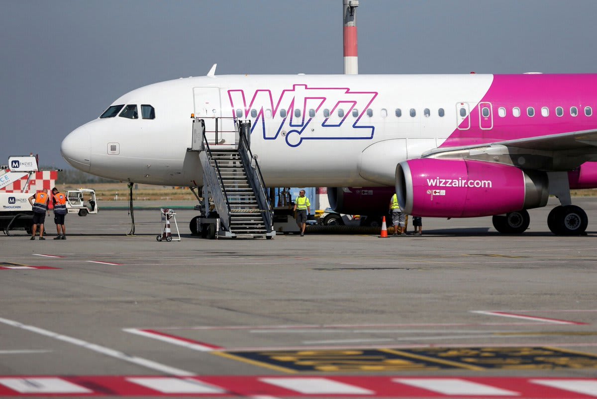 A Wizz Air flight on the tarmac at Ben-Gurion Airport following a security risk, February 8, 2026. (photo credit: SCREENSHOT/X/VIA SECTION 27A OF THE COPYRIGHT ACT)